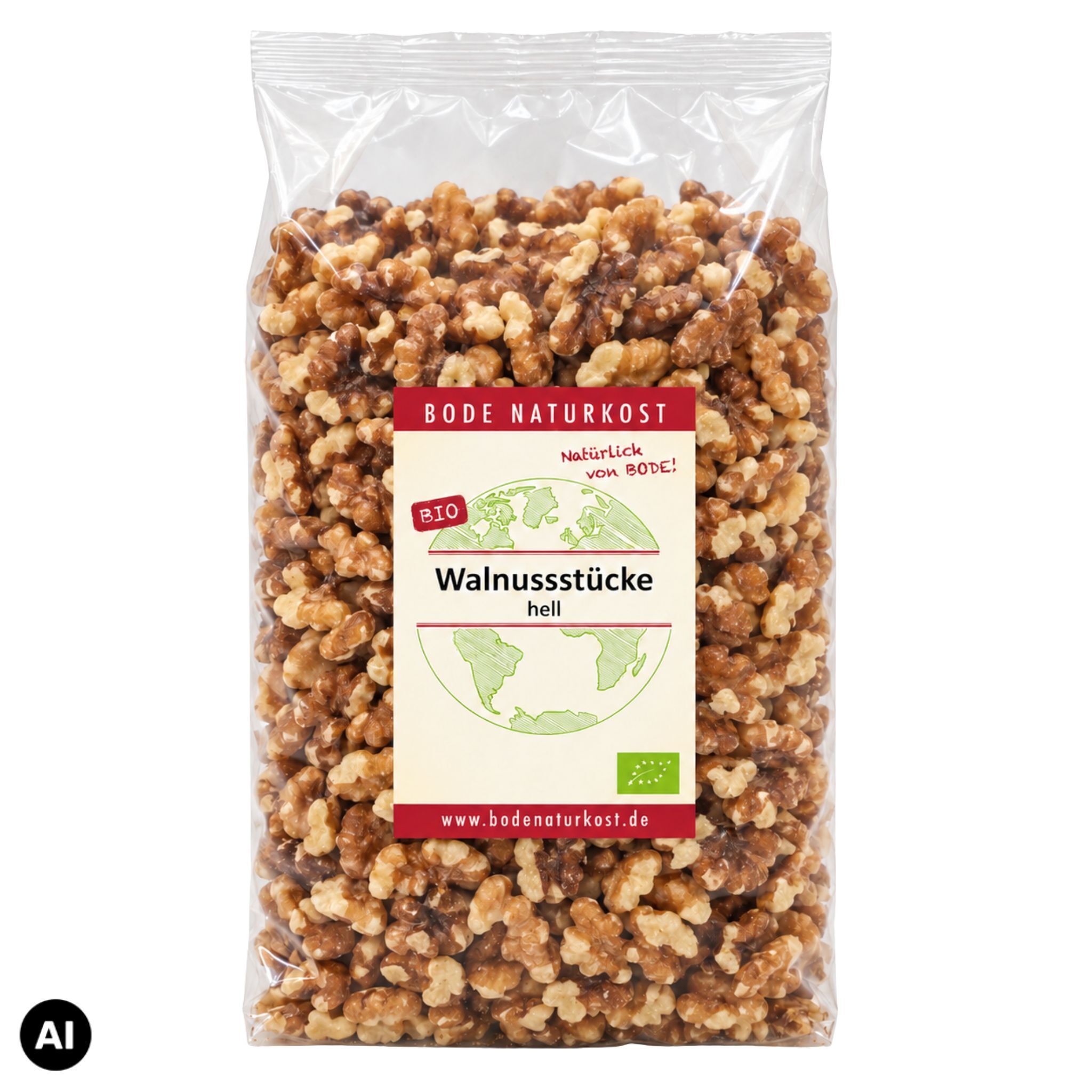 Light walnut pieces organic 1kg