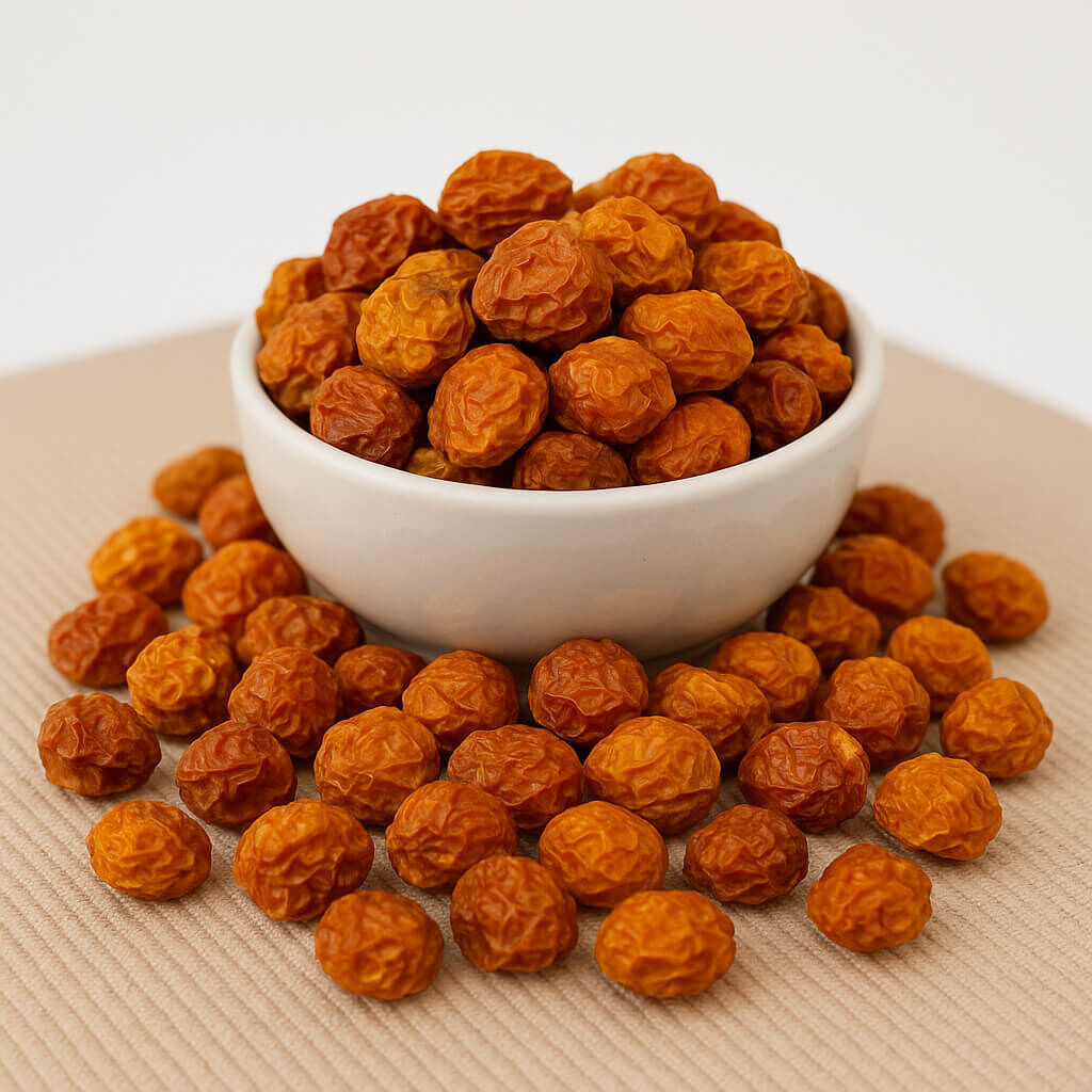 Close-up of dried golden berries
