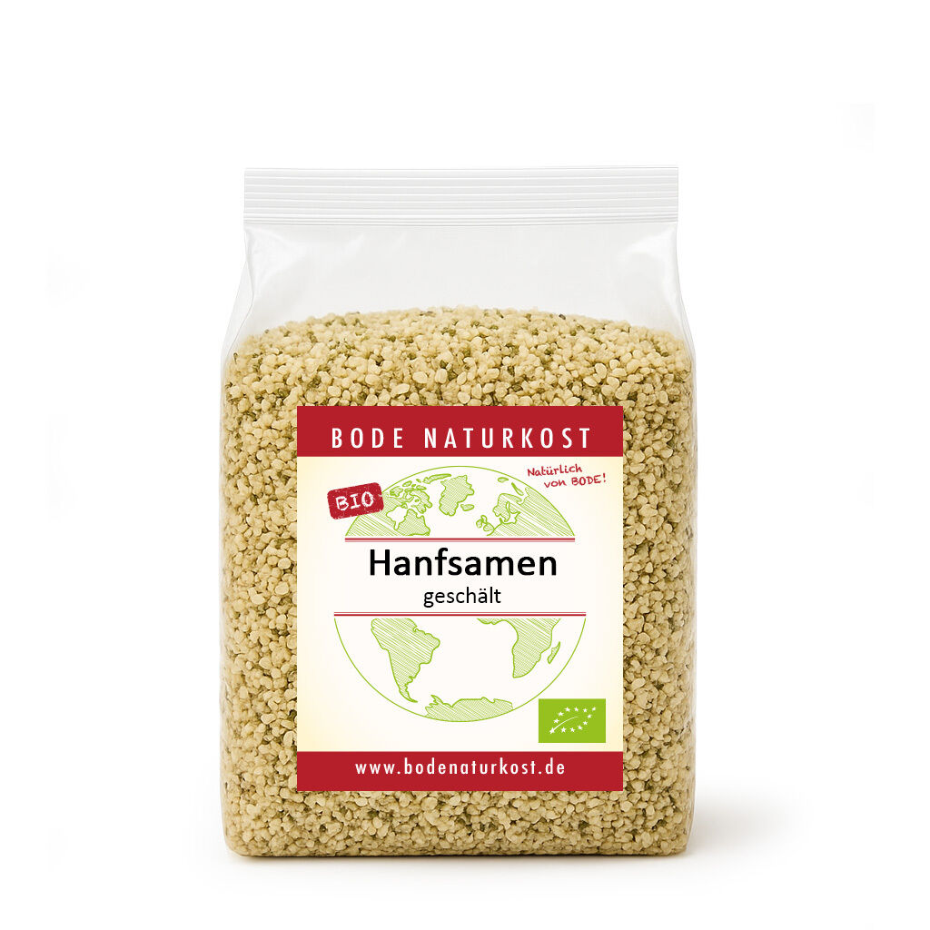 Pack of organic shelled hemp seeds
