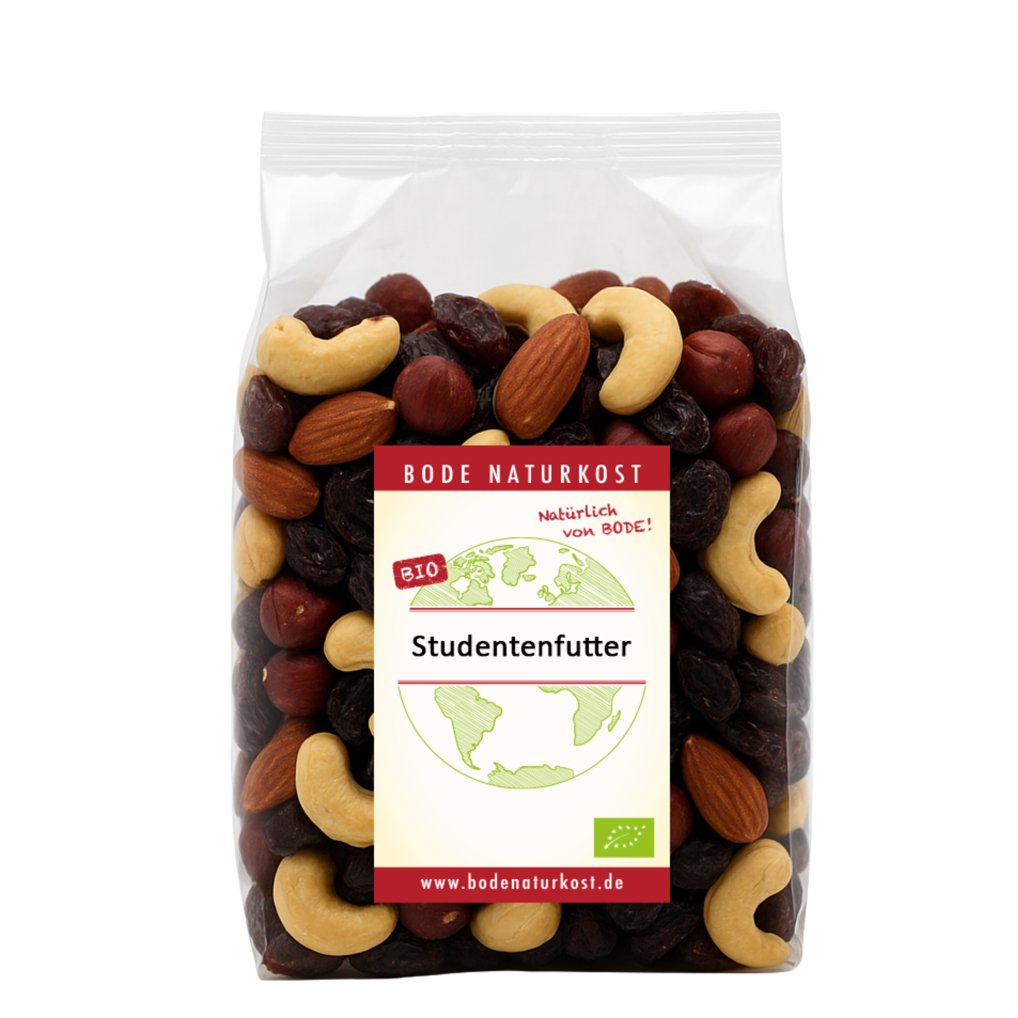 Studentenfutter bio mit Pekannusskernen, gartenkompostierbarer Beutel 6x250g