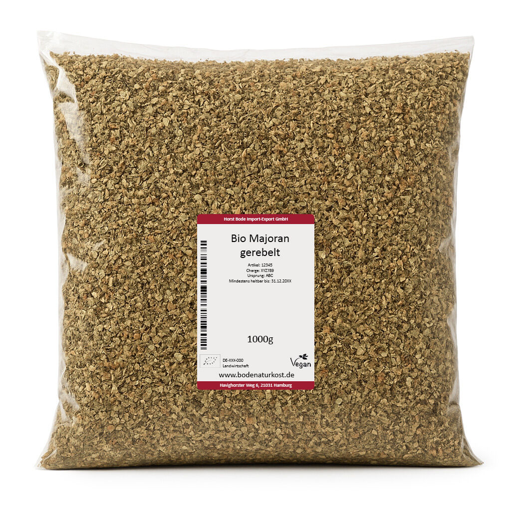 Bag of Organic Dried Marjoram 1000g