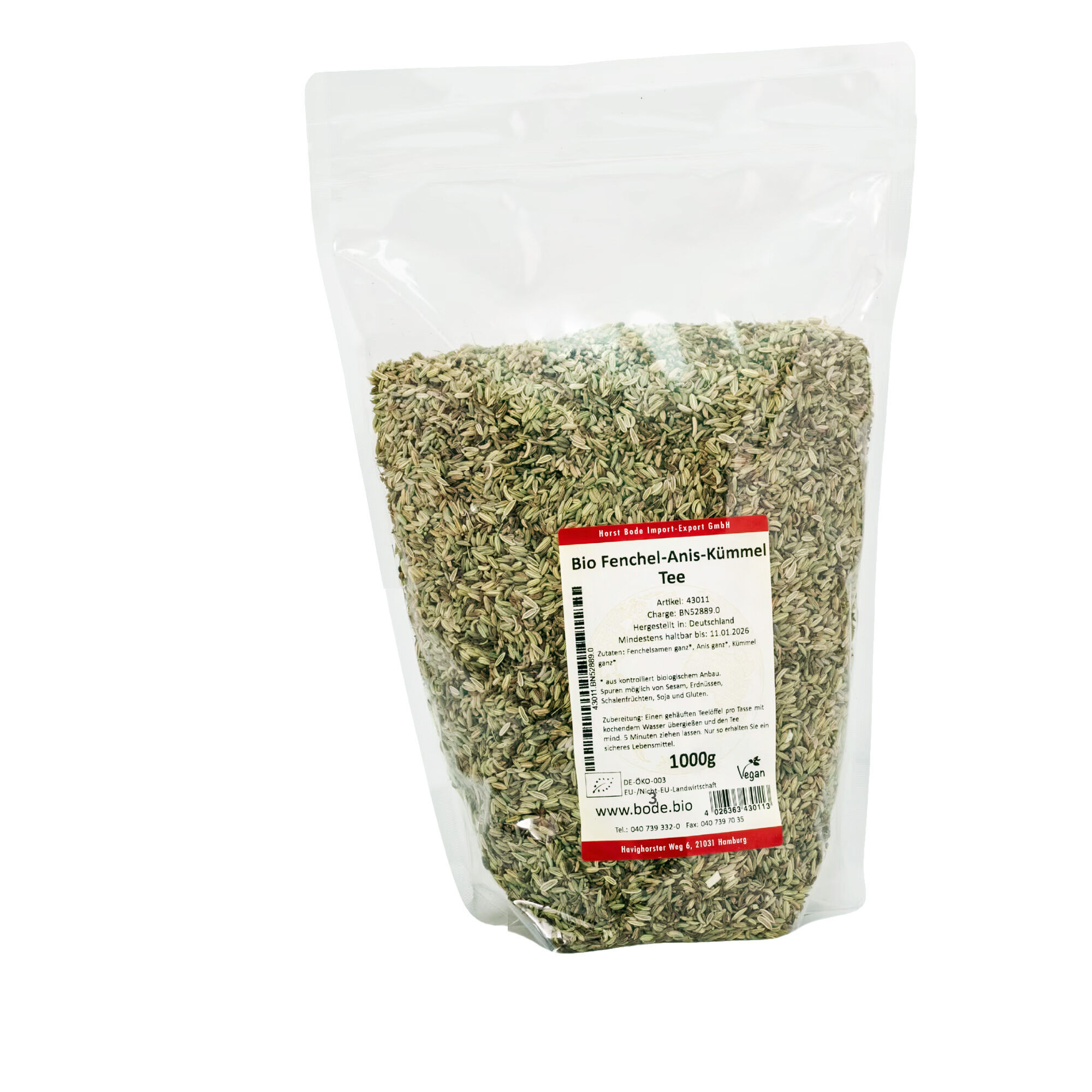 Organic Fennel-Anise-Caraway Tea 1kg