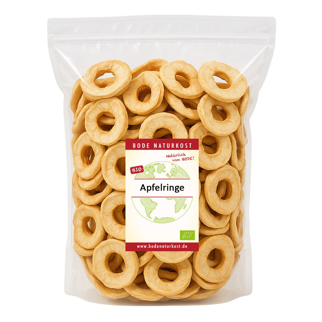 Bag of organic dried apple rings