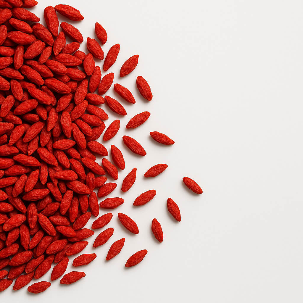 Close-up of vibrant dried goji berries