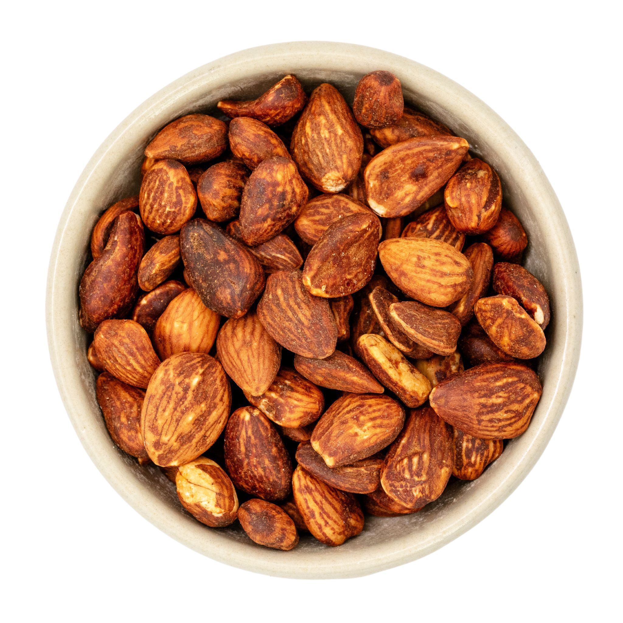 Organic roasted almonds in tomato-herb flavour