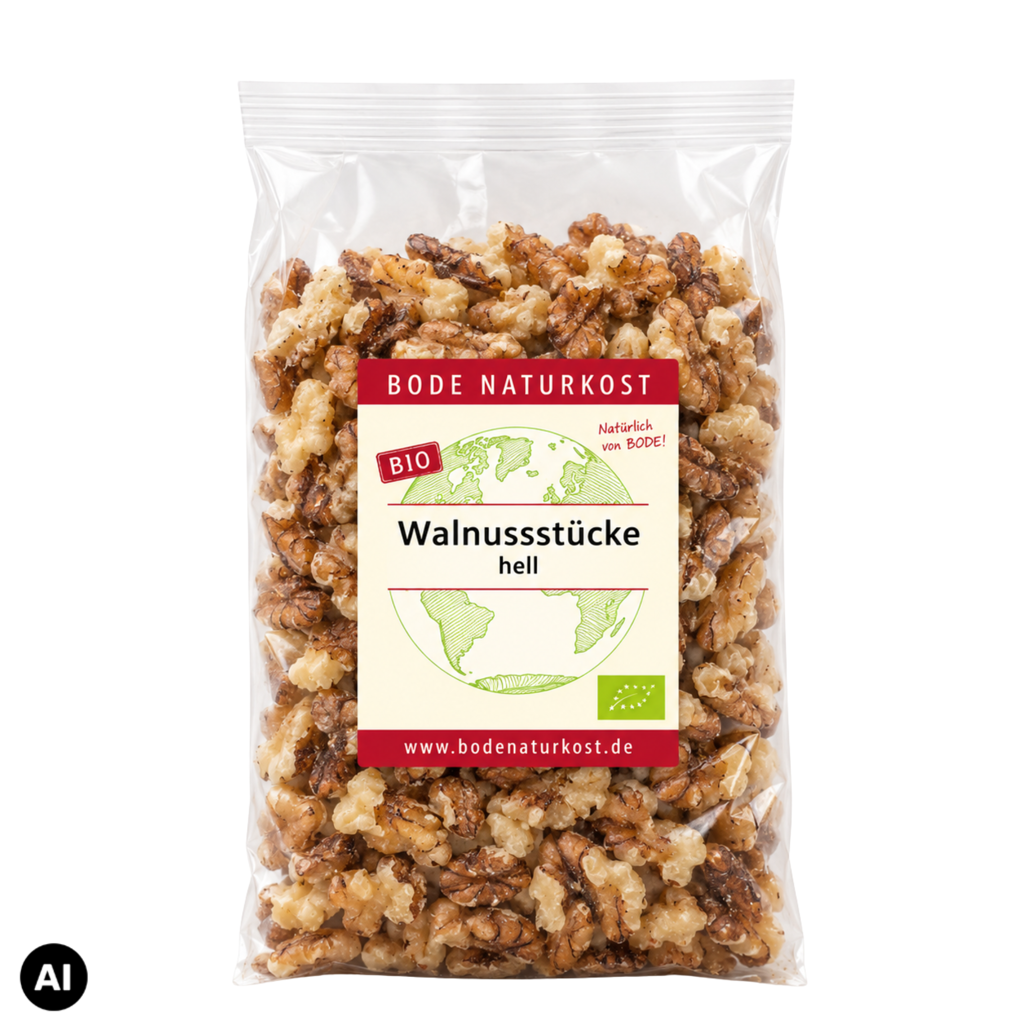 Organic light walnut pieces 6x250g