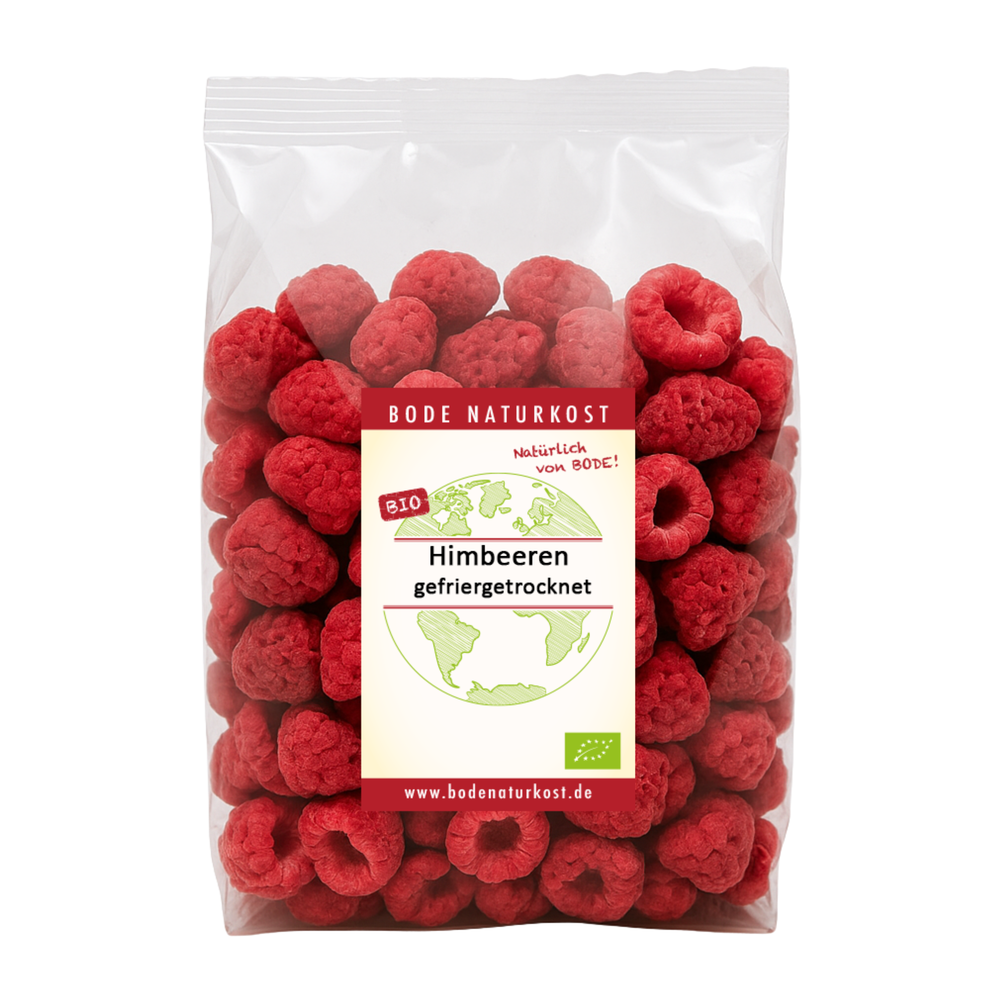 Frysetørrede hele hindbær, økologiske, 100 g