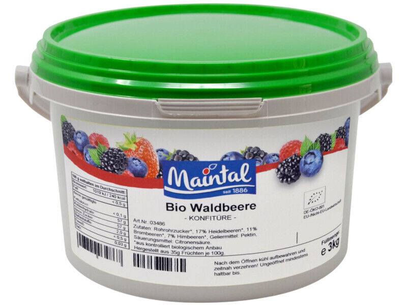 Organic Forest Berry Jam Maintal 3kg with German Organic Sugar