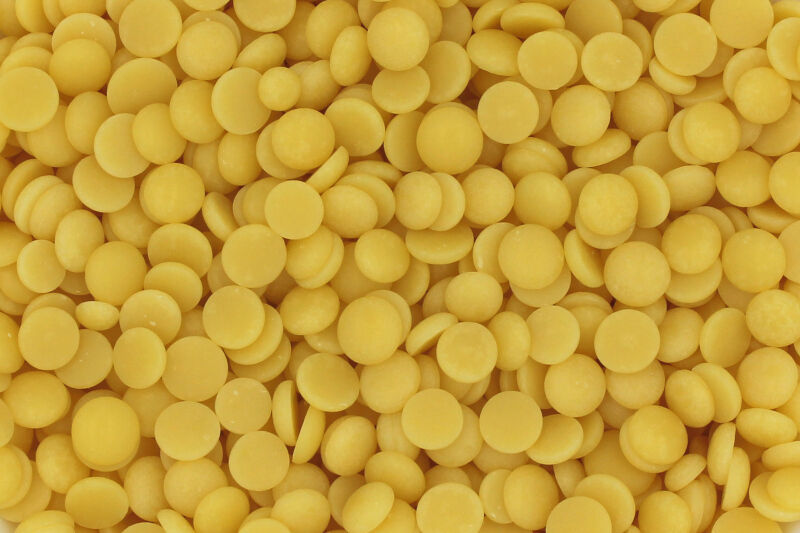 Gelbe Bio Kakaobutter-Drops, desodoriert, vegan