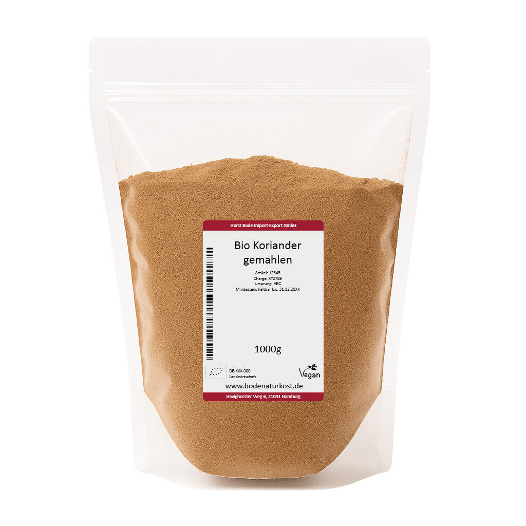 Package of organic ground coriander 1000g