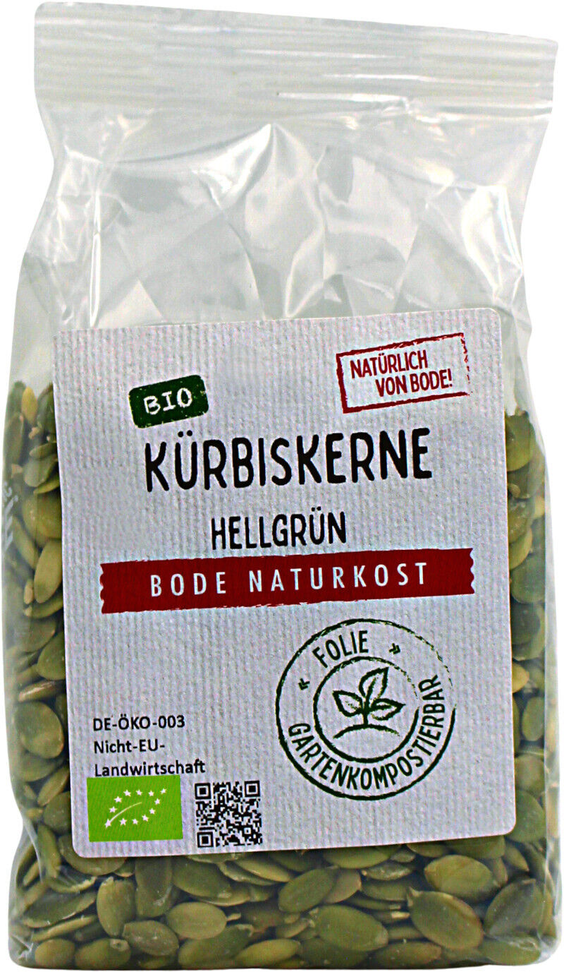 Bio Kürbiskerne hellgrün 200g Beutel, proteinreich