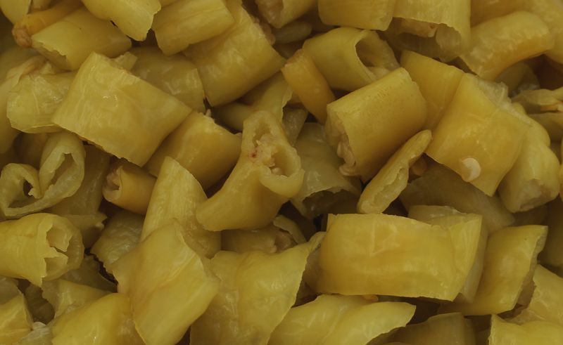 Green pepper rings in brine, organic can contents 4.10 kg, drained weight 2.3 kg