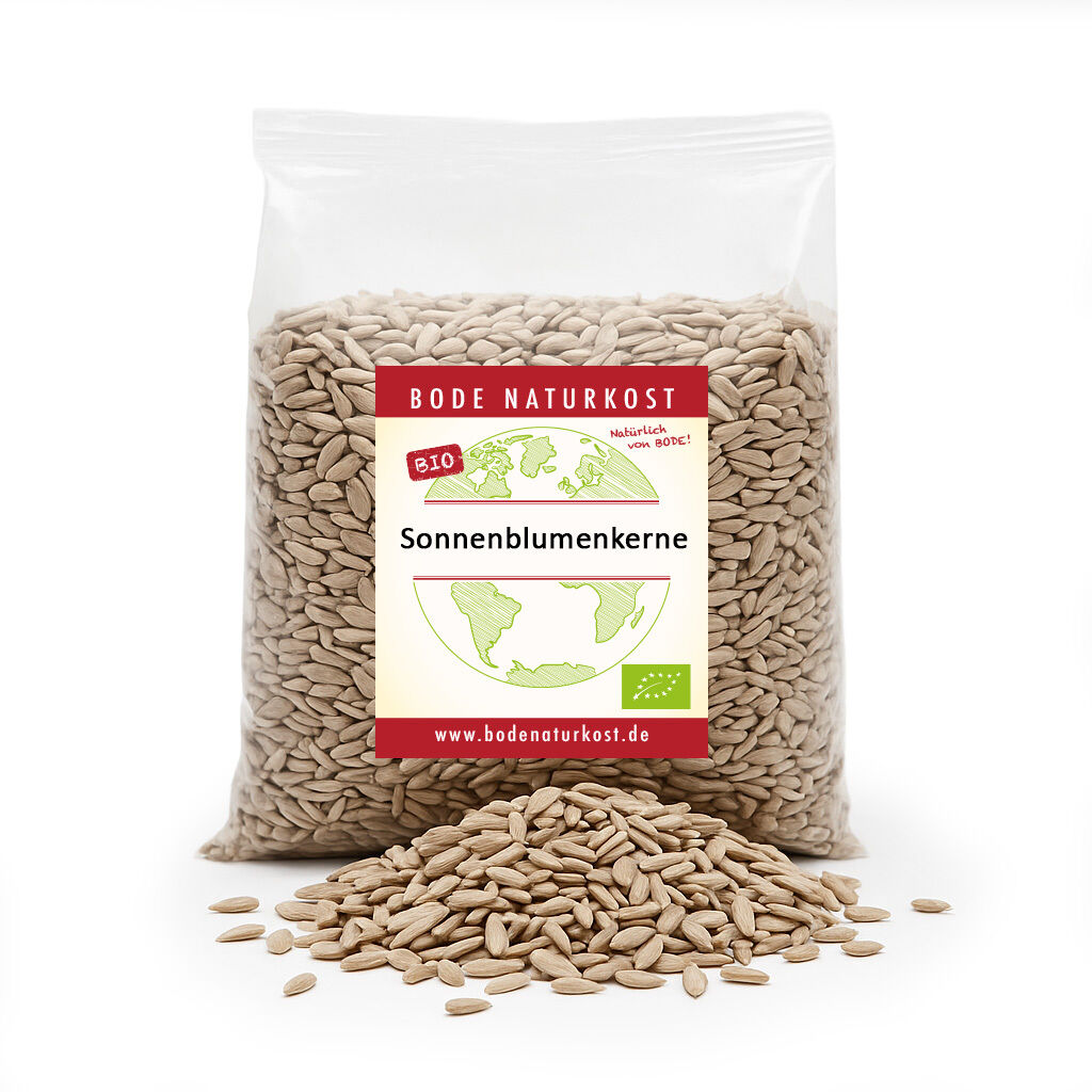 Bag of organic shelled sunflower seeds