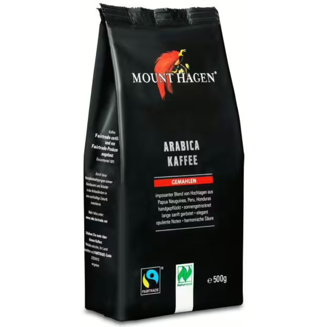 Kaffe Arabica malet økologisk Naturland Fairtrade Mount Hagen 12x500g