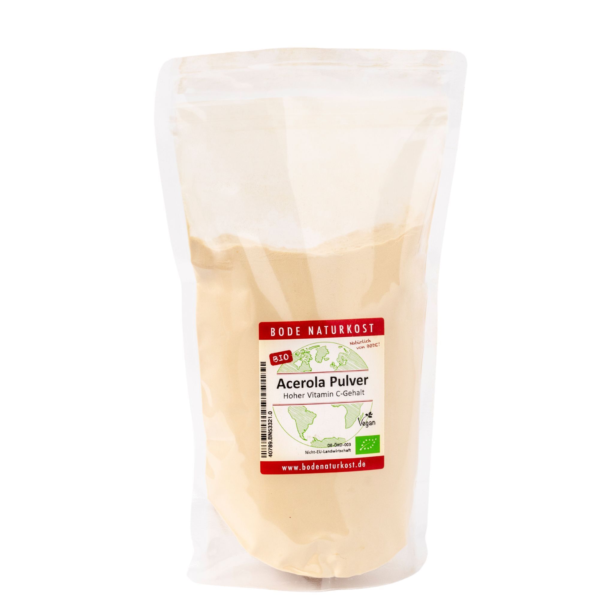 Organic Acerola Powder with 17% Vitamin C, 500g