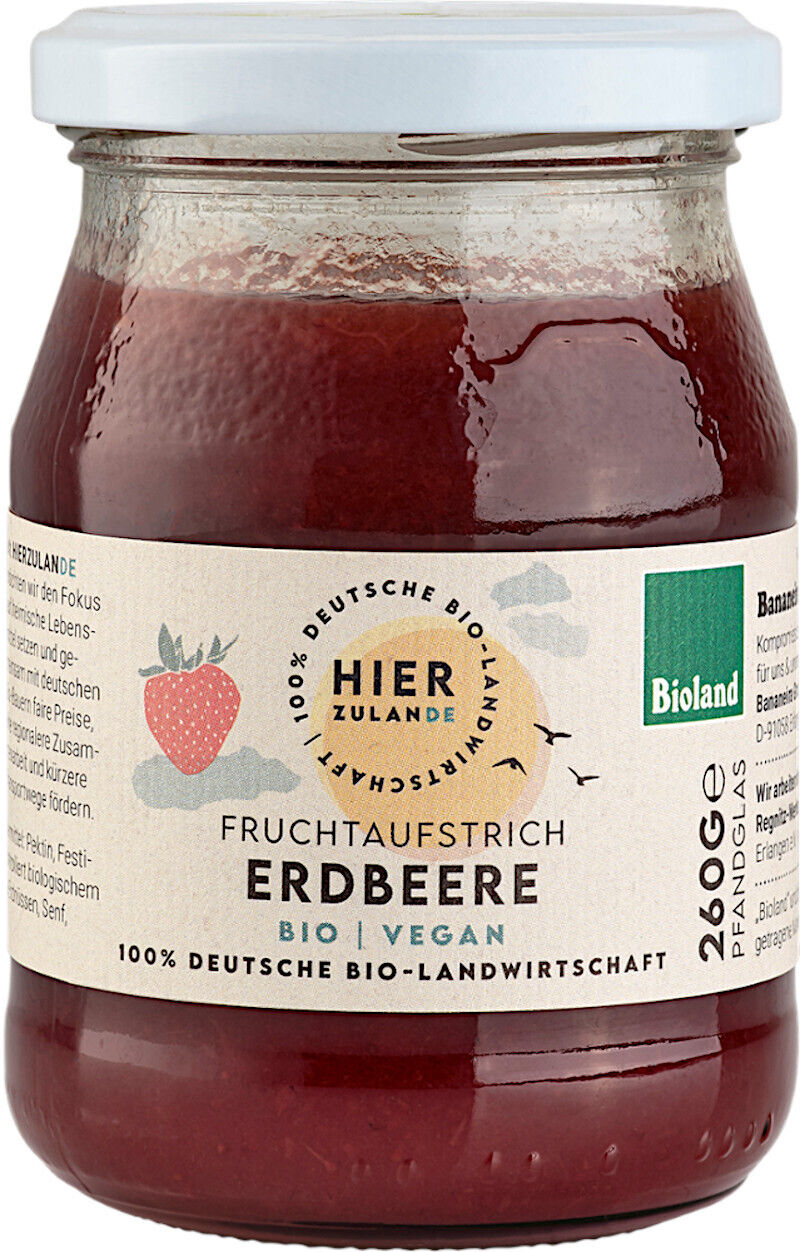 Organic Strawberry Fruit Spread Bioland Local Produce 6x260g