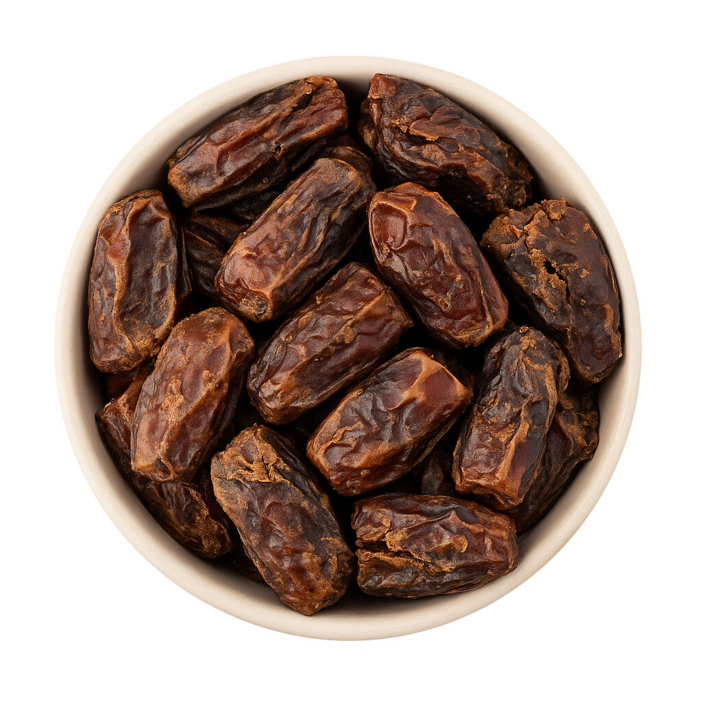 Close-up of Medjool dates in bowl