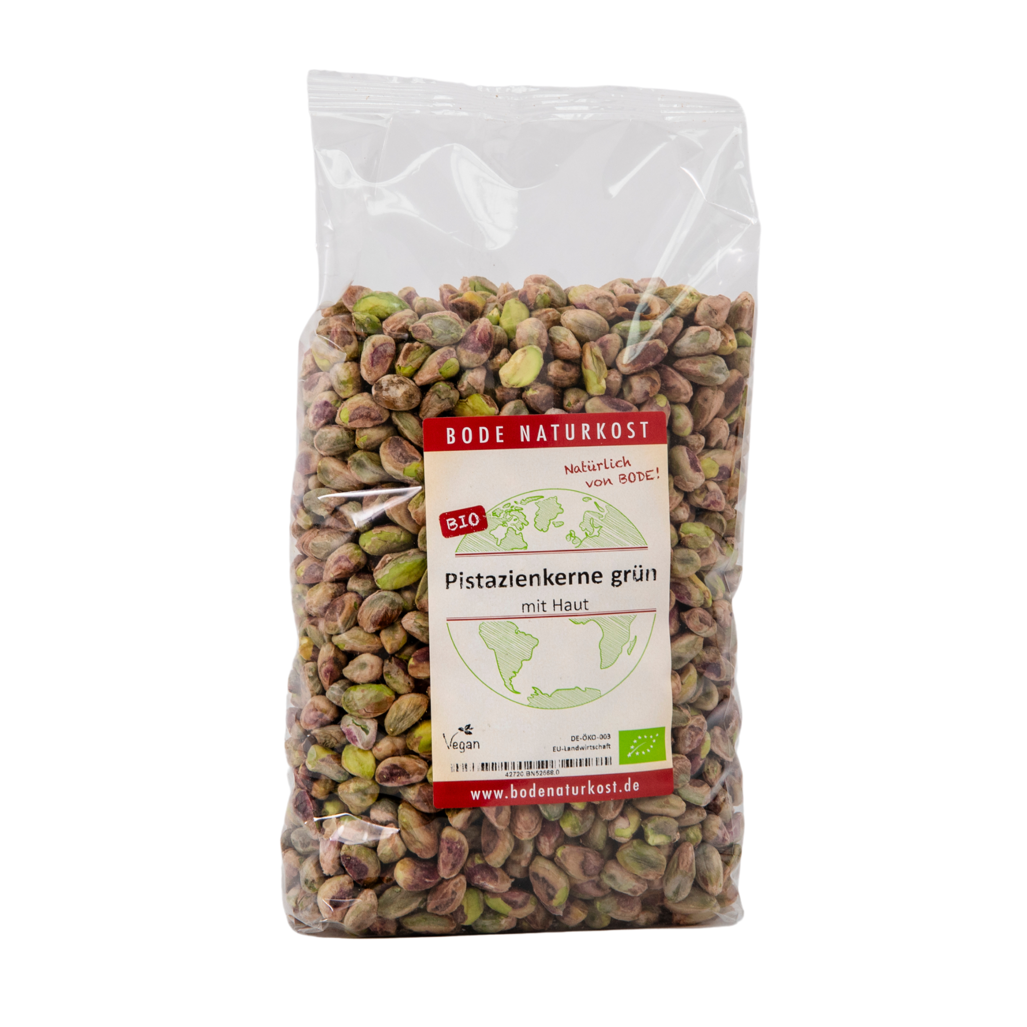 Green pistachio kernels with skin organic 1kg