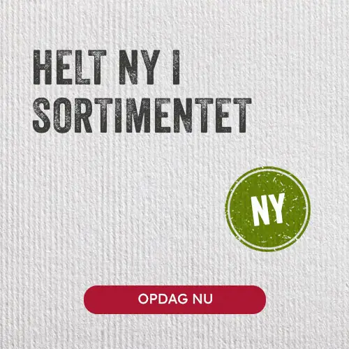 Reklamebanner for nye produkter med 'Opdag nu' knap