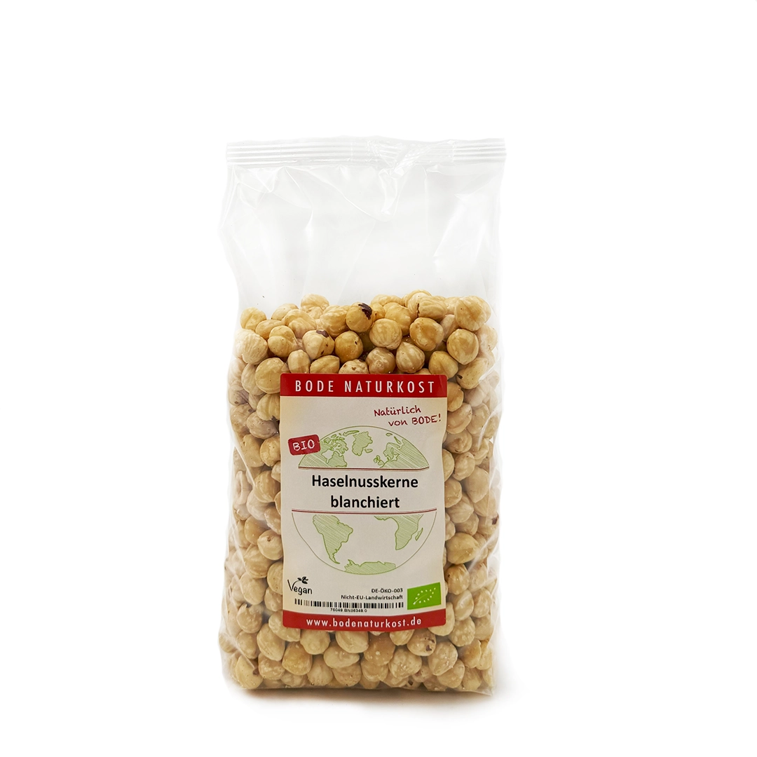 Blanched roasted hazelnut kernels organic