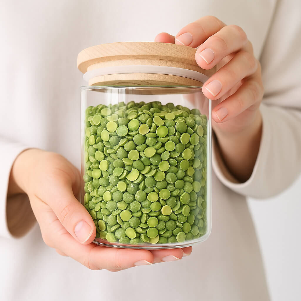 Bio grüne Erbsen gespalten – proteinreiche vegane Hülsenfrüc