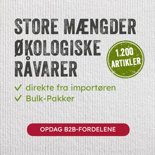 Store mængder økologiske råvarer, 1.200 artikler, B2B-fordele