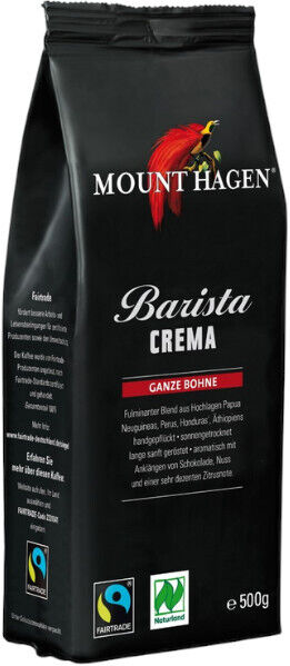 Barista Crema Whole Bean Coffee, Organic, Naturland Fairtrade, Mount Hagen 6x500g