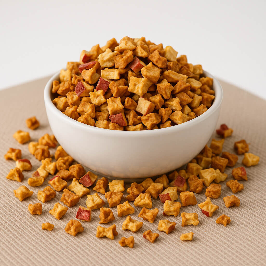 Bowl of crunchy dried apple bits