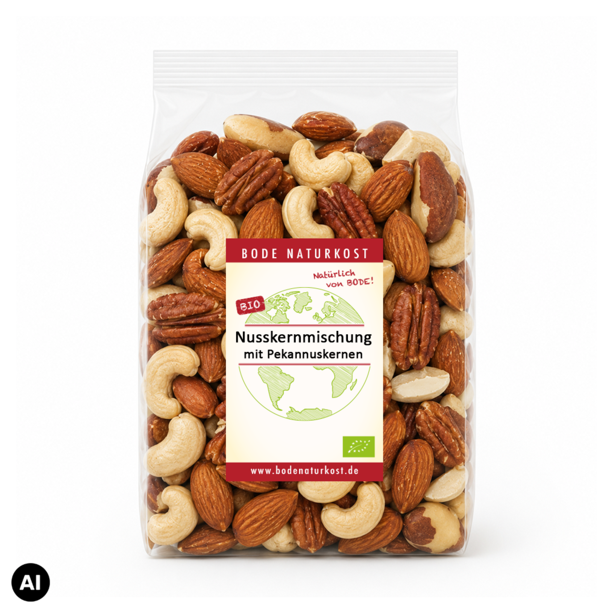 Nusskernmischung bio 1kg mit Pekannusskernen