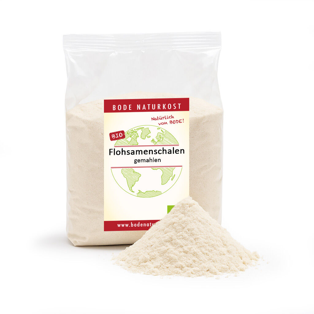 Pack of organic ground psyllium husk powder