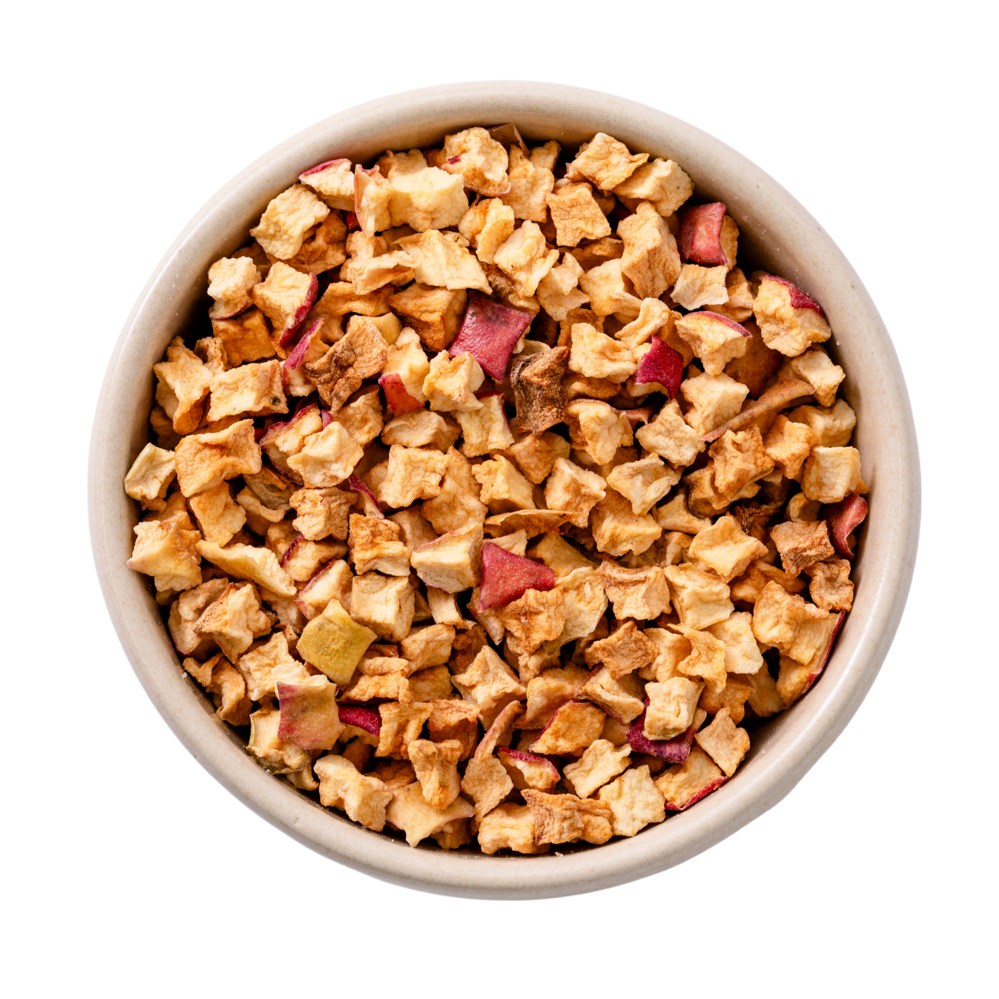 Crunchy diced apples with peel, organic