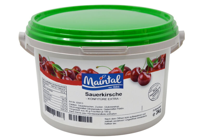 Organic Sour Cherry Jam Maintal 3kg with German Organic Sugar