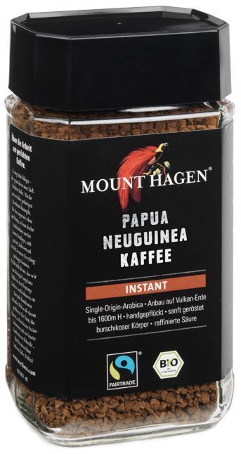 Organic Instant Single Origin Papua New Guinea Fairtrade Coffee Mount Hagen 6x100g